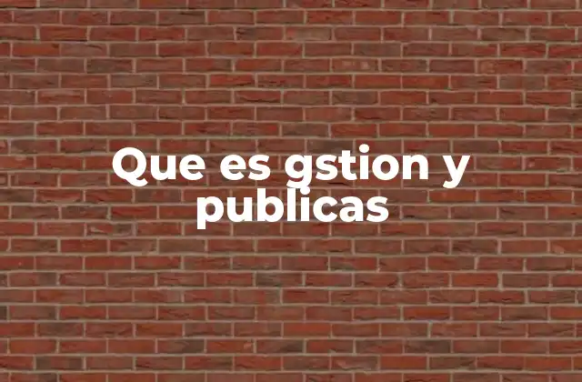 Que es Gstion y Publicas