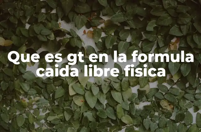 Que es Gt en la Formula Caida Libre Fisica