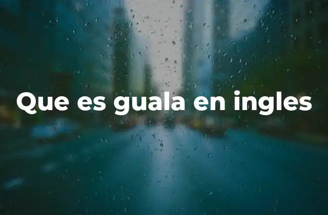 Que es Guala en Ingles