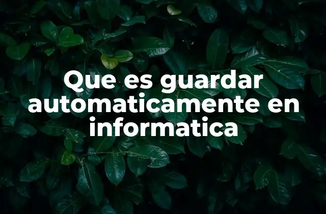 Que es Guardar Automaticamente en Informatica