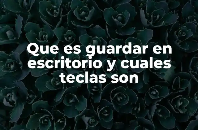 Que es Guardar en Escritorio y Cuales Teclas Son
