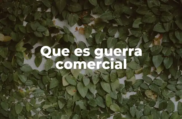 Que es Guerra Comercial