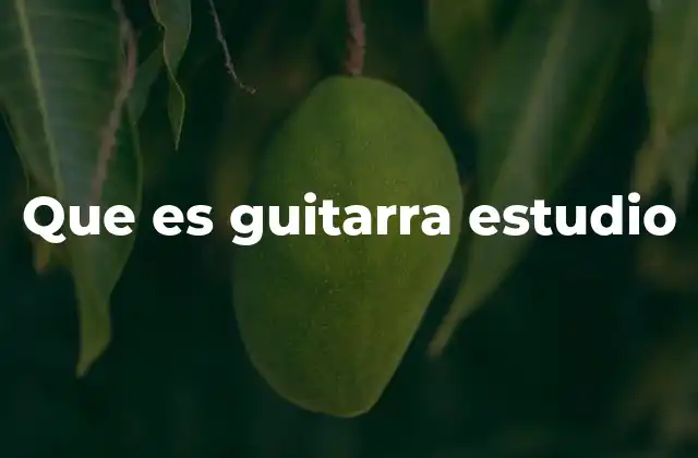 Que es Guitarra Estudio