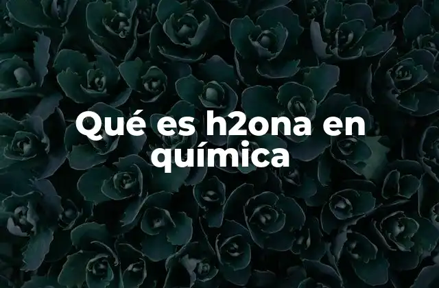 Qué es H2ona en Química