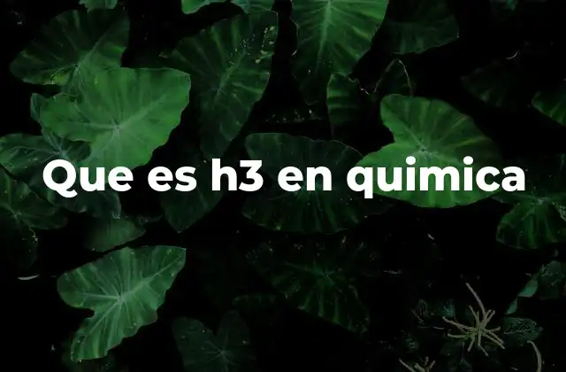 Que es H3 en Quimica