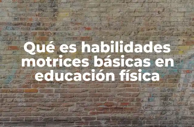 Qué es Habilidades Motrices Básicas en Educación Física 2 El rol de las habilidades motrices básicas en la formación escolar