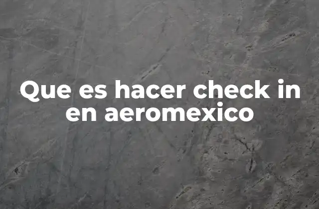 Que es Hacer Check In en Aeromexico