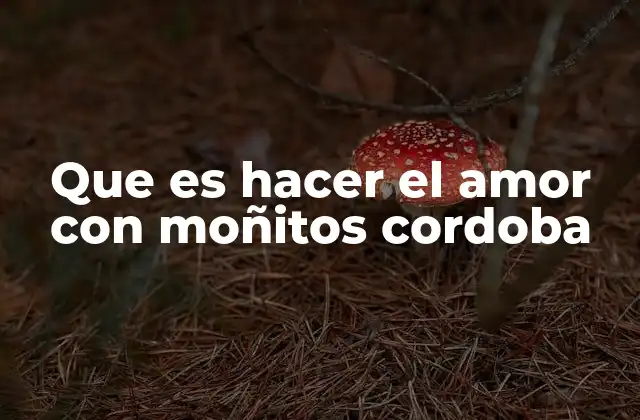 Que es Hacer el Amor con Moñitos Cordoba