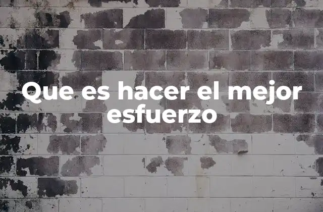 Que es Hacer el Mejor Esfuerzo