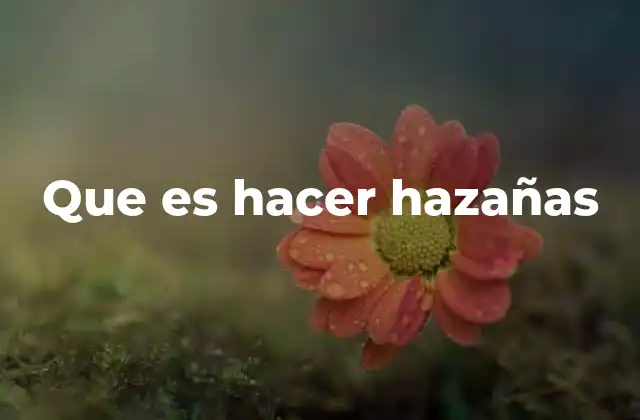 Que es Hacer Hazañas