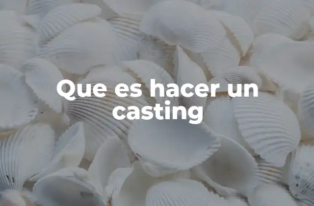 Que es Hacer un Casting