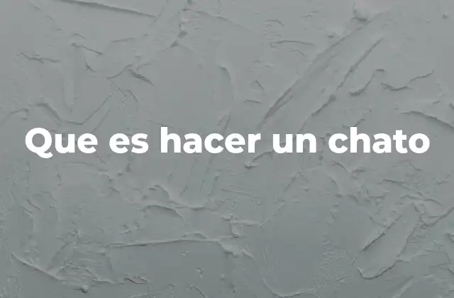 Que es Hacer un Chato