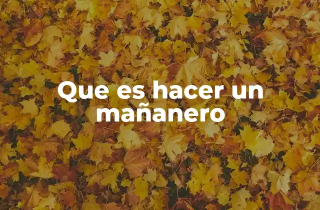Que es Hacer un Mañanero