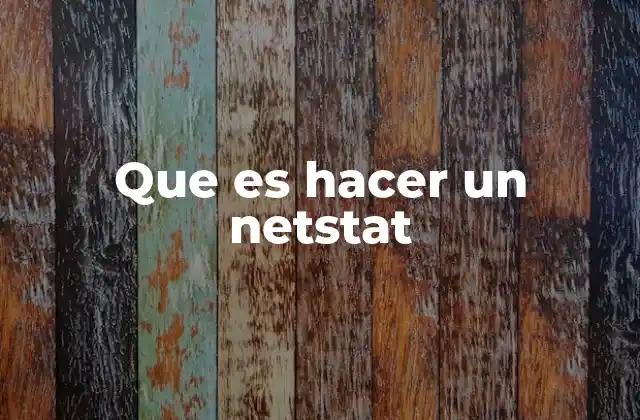 Que es Hacer un Netstat