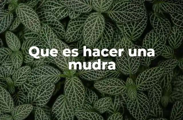 Que es Hacer una Mudra