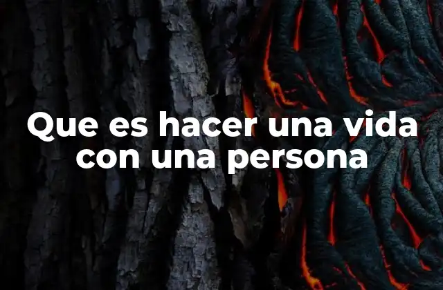 Que es Hacer una Vida con una Persona