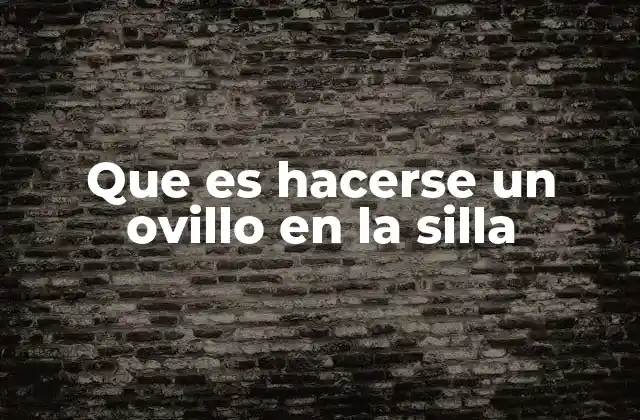 Que es Hacerse un Ovillo en la Silla