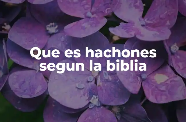 Que es Hachones Segun la Biblia