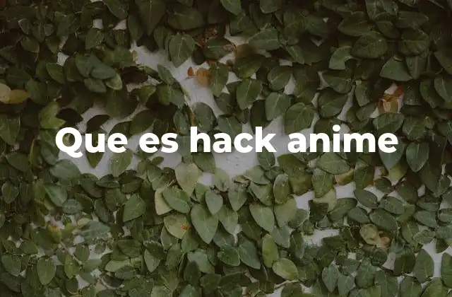 Que es Hack Anime