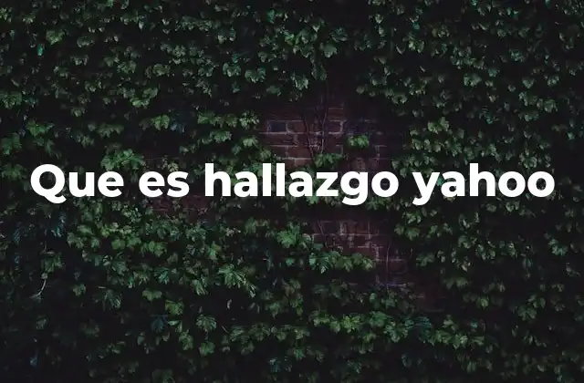 Que es Hallazgo Yahoo