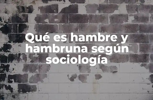 Qué es Hambre y Hambruna según Sociología