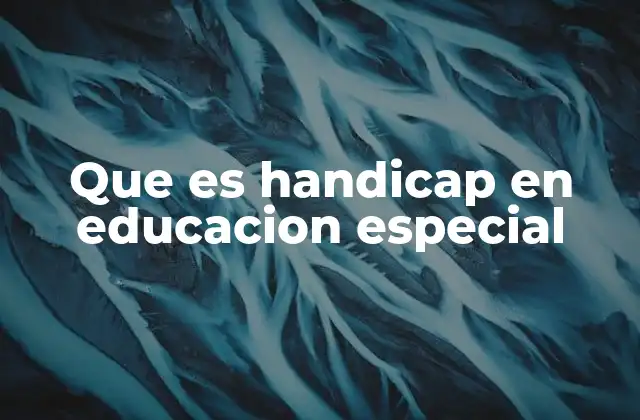 Que es Handicap en Educacion Especial