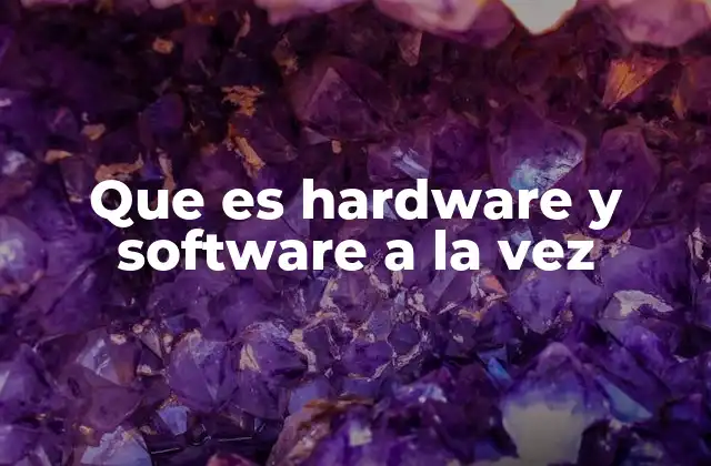 Que es Hardware y Software a la Vez