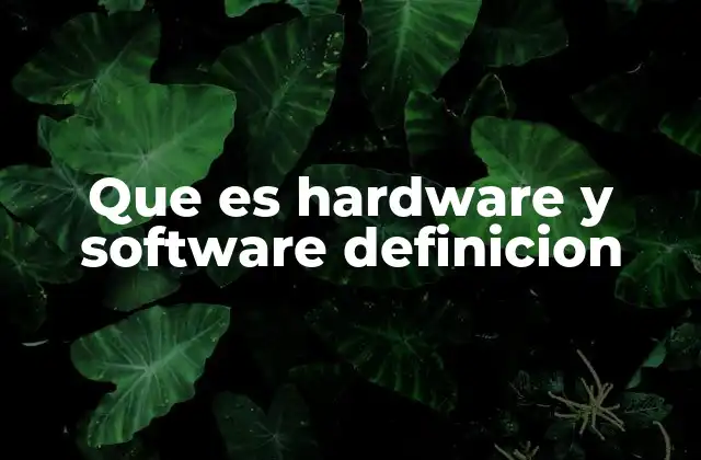 Que es Hardware y Software Definicion