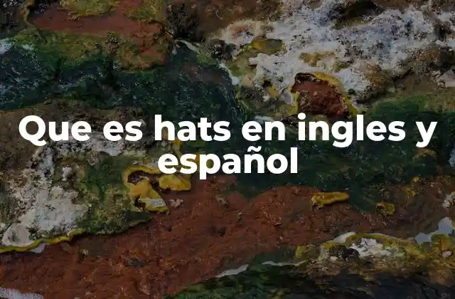 Que es Hats en Ingles y Español