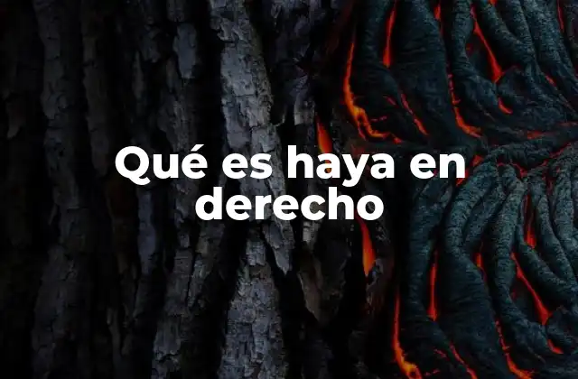 Qué es Haya en Derecho