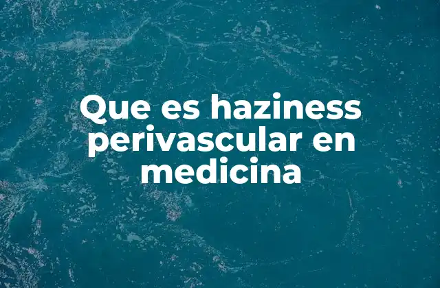 Cambios en la sustancia blanca y su relación con el haziness perivascular