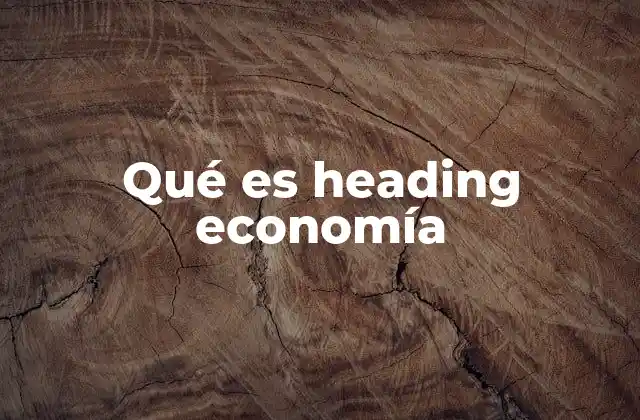 Qué es Heading Economía