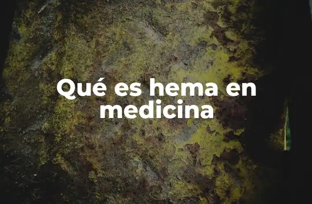 Qué es Hema en Medicina