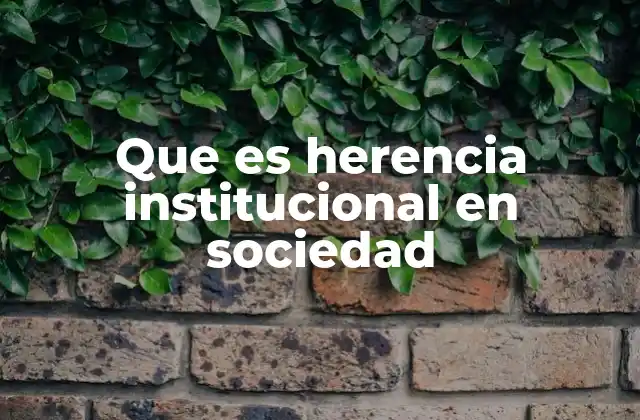 Que es Herencia Institucional en Sociedad