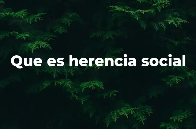 Que es Herencia Social