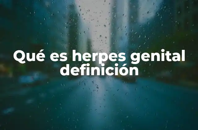 Qué es Herpes Genital Definición