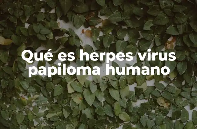 Qué es Herpes Virus Papiloma Humano