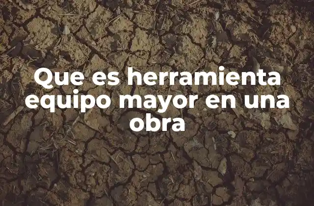 Componentes esenciales del equipo mayor en una obra