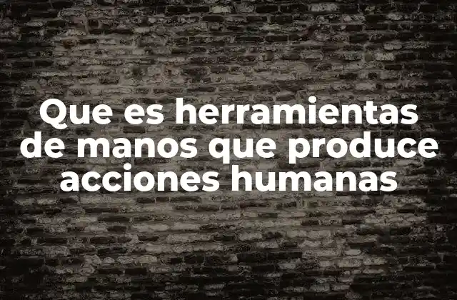 Que es Herramientas de Manos que Produce Acciones Humanas