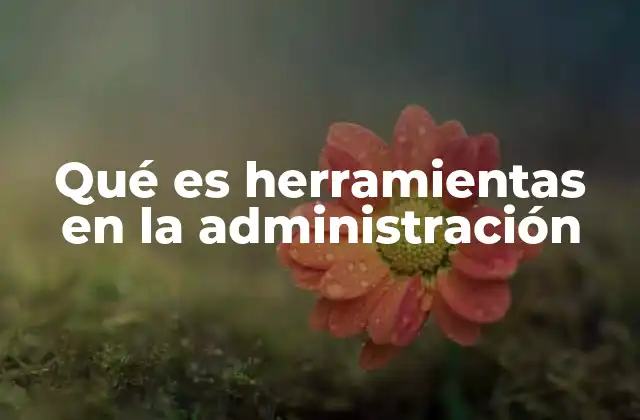 Qué es Herramientas en la Administración