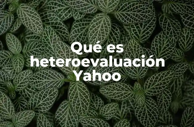 Qué es Heteroevaluación Yahoo