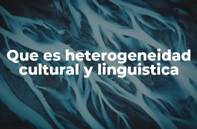 Que es Heterogeneidad Cultural y Linguistica