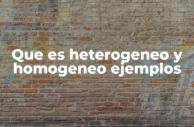 Que es Heterogeneo y Homogeneo Ejemplos