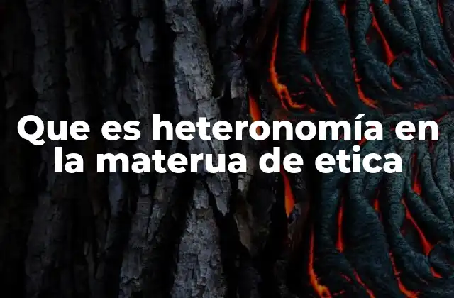 Que es Heteronomía en la Materua de Etica