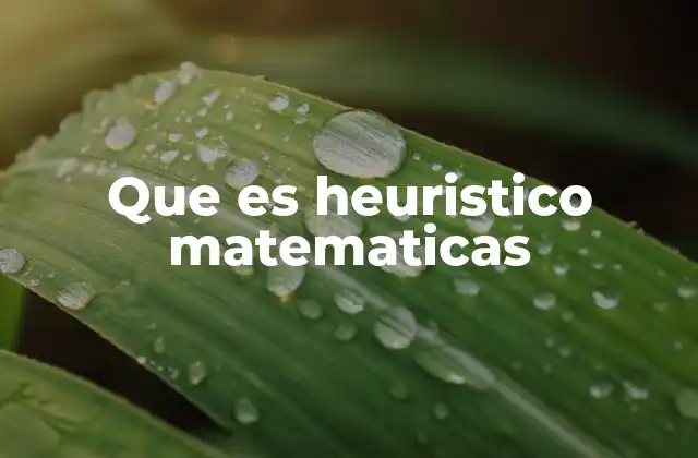 Que es Heuristico Matematicas