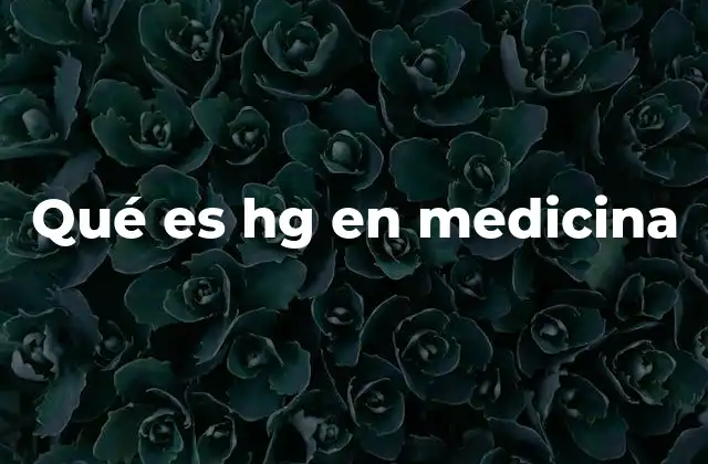 Qué es Hg en Medicina