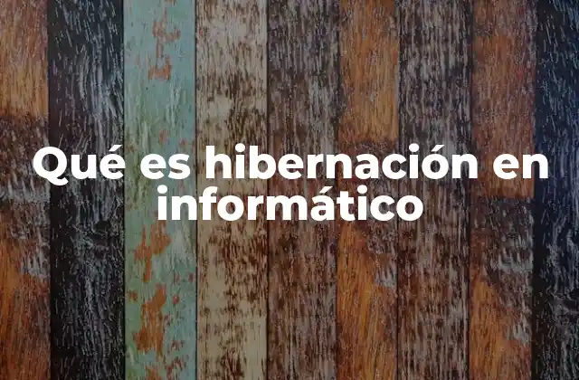 Qué es Hibernación en Informático