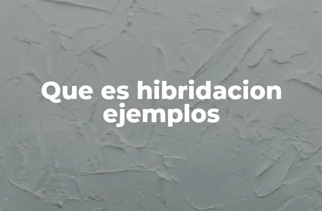 Que es Hibridacion Ejemplos