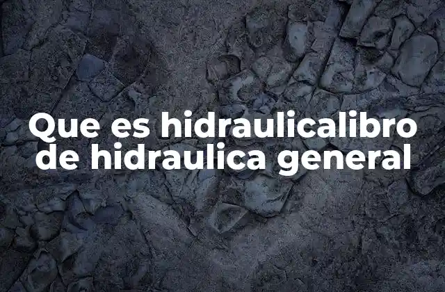 Que es Hidraulicalibro de Hidraulica General 2 La importancia de los libros en el estudio de la hidráulica