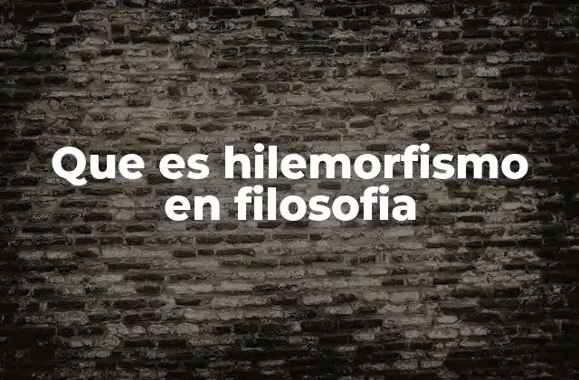 Que es Hilemorfismo en Filosofia